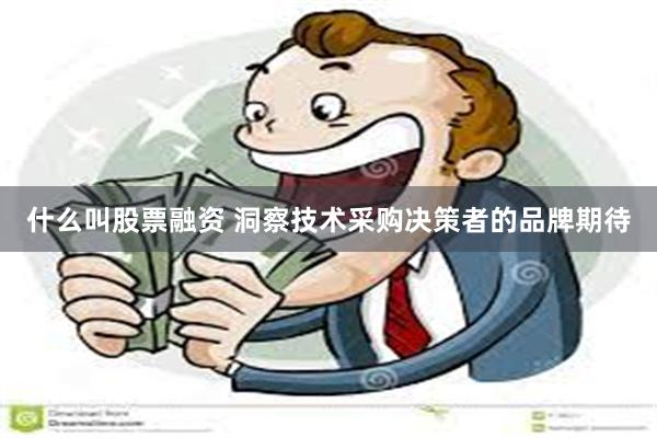 什么叫股票融资 洞察技术采购决策者的品牌期待