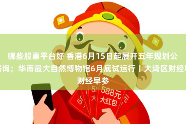 哪些股票平台好 香港6月15日起展开五年规划公众咨询；华南最大自然博物馆6月底试运行丨大湾区财经早参